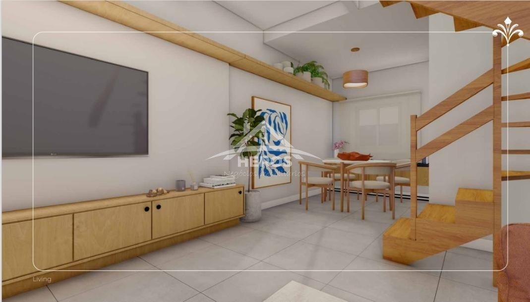 Casa em cond 2 dorm, Chapéu do Sol, 53m² R$219mil